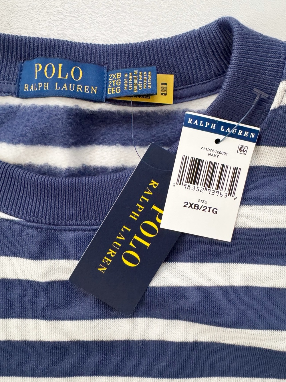 Polo Ralph Lauren Polo Bear Stripe Sweatshirt | 2XB NWT - Picture 6 of 9